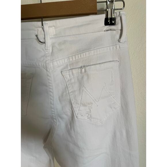 Mother Jeans High Waisted Looker Ankle Fray Size 25 White - Picture 11 of 11